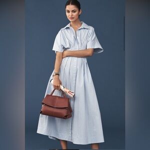 The Tobie Button-Front Pleated Shirt Dress